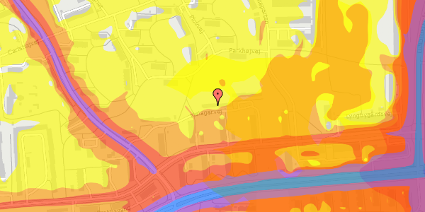 Trafikstøjkort på Melagervej 15, st. th, 2800 Kongens Lyngby