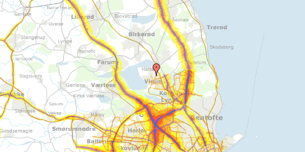 Trafikstøjkort på Mosebakken 4, 2830 Virum