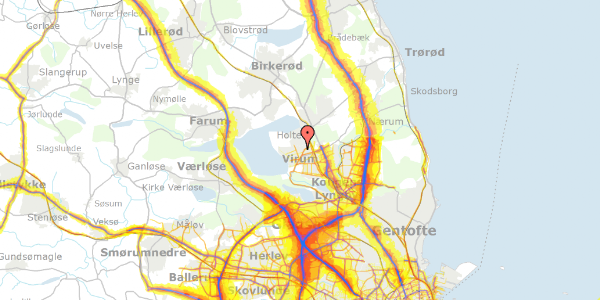 Trafikstøjkort på Mosebakken 13, 2830 Virum