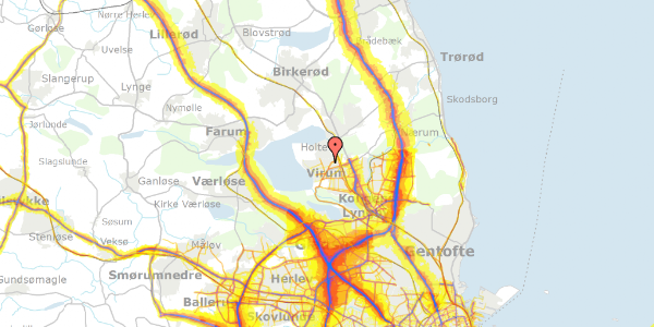 Trafikstøjkort på Mosebakken 15, 2830 Virum