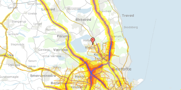 Trafikstøjkort på Mosebakken 17, 2830 Virum