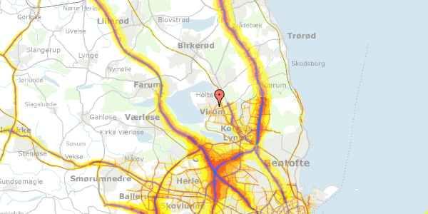 Trafikstøjkort på Mosebakken 29, 2830 Virum