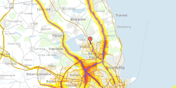 Trafikstøjkort på Olesvej 8, 2830 Virum