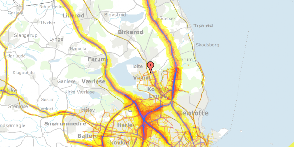 Trafikstøjkort på Olesvej 18, 2830 Virum