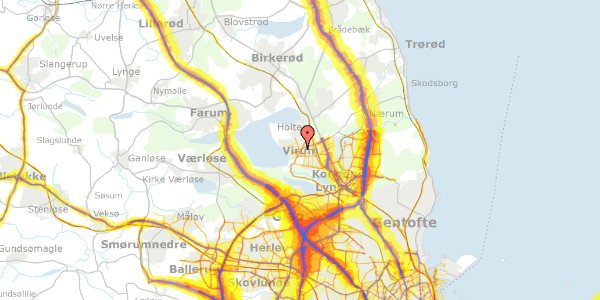 Trafikstøjkort på Parcelvej 143, 2830 Virum