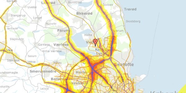 Trafikstøjkort på Pergolavej 1, 2830 Virum