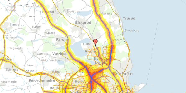 Trafikstøjkort på Ryvej 6, 2830 Virum