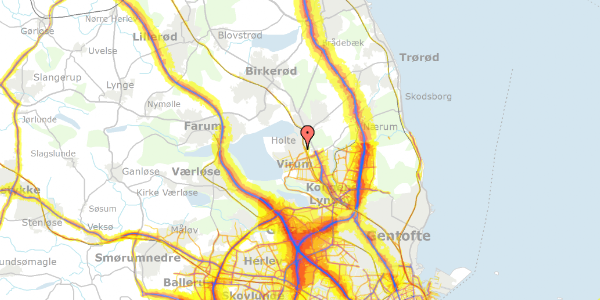 Trafikstøjkort på Ryvej 21, 2830 Virum