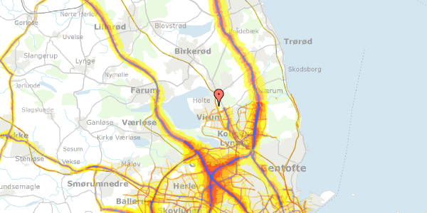 Trafikstøjkort på Ryvej 22, 2830 Virum