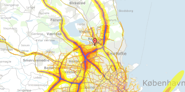 Trafikstøjkort på Skelhøjvej 24, st. th, 2800 Kongens Lyngby