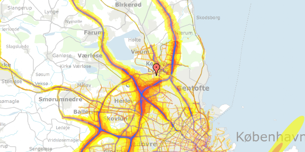 Trafikstøjkort på Skeltoftevej 25, 1. tv, 2800 Kongens Lyngby