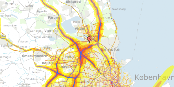 Trafikstøjkort på Skeltoftevej 91, 2800 Kongens Lyngby