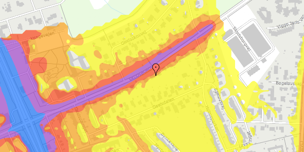 Trafikstøjkort på Skodsborgvej 28, 2830 Virum