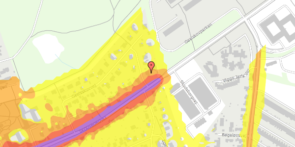 Trafikstøjkort på Geelsskovvej 45, 2830 Virum