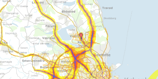 Trafikstøjkort på Snebærvænget 1, 2830 Virum