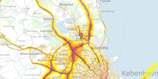 Trafikstøjkort på Sophus Bauditz Vej 4, 2800 Kongens Lyngby