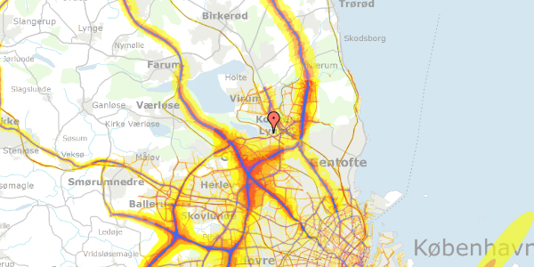 Trafikstøjkort på Sophus Bauditz Vej 17, 2800 Kongens Lyngby