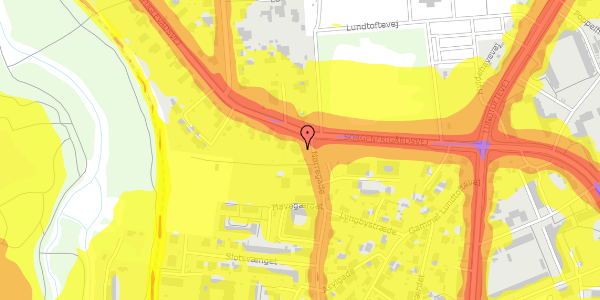 Trafikstøjkort på Sorgenfrigårdsvej 101A, 2800 Kongens Lyngby