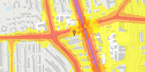 Trafikstøjkort på Sorgenfrivænget 13, 2830 Virum