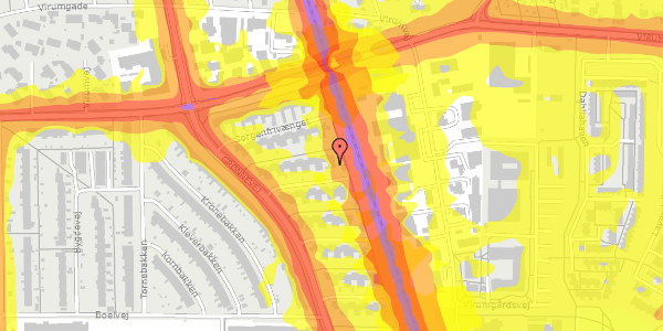 Trafikstøjkort på Sorgenfrivænget 47, 2830 Virum