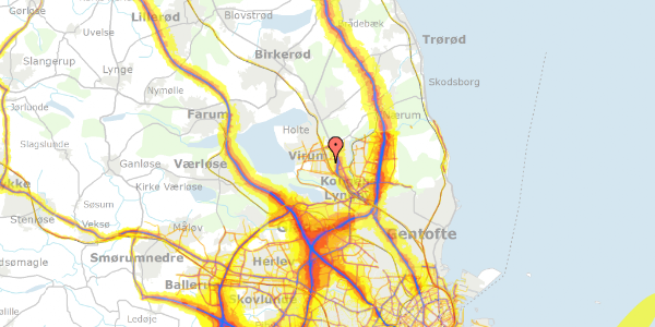 Trafikstøjkort på Sorgenfrivænget 65, 2830 Virum