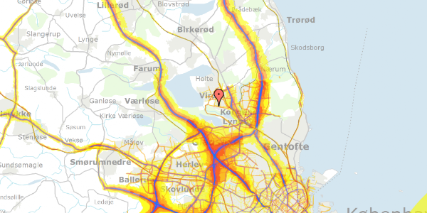 Trafikstøjkort på Spurveskjul 7, 2830 Virum