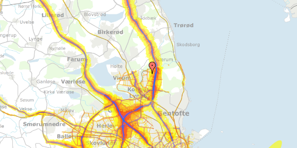 Trafikstøjkort på Sverigesvej 16A, 2800 Kongens Lyngby