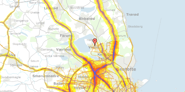 Trafikstøjkort på Søndervej 43, 2830 Virum