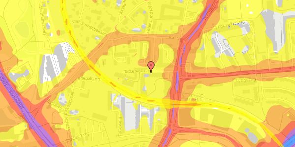 Trafikstøjkort på Toftebæksvej 19D, 1. tv, 2800 Kongens Lyngby