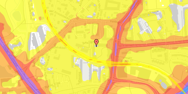 Trafikstøjkort på Toftebæksvej 21, st. 4, 2800 Kongens Lyngby