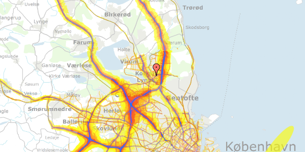 Trafikstøjkort på Toftevang 10, st. th, 2800 Kongens Lyngby