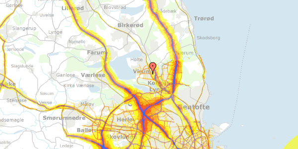 Trafikstøjkort på Tornebakken 45, 2830 Virum