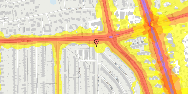 Trafikstøjkort på Tornebakken 59, 2830 Virum