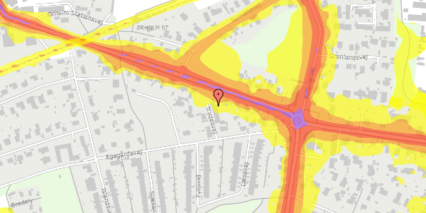 Trafikstøjkort på Trydesvej 6, 2800 Kongens Lyngby