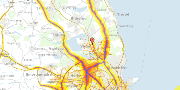 Trafikstøjkort på Vangeledet 4, 1. th, 2830 Virum