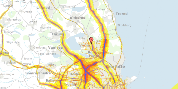 Trafikstøjkort på Vangeledet 19, 1. tv, 2830 Virum