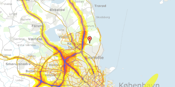 Trafikstøjkort på Ved Fortunen 29, 2800 Kongens Lyngby