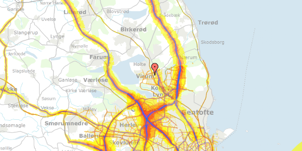 Trafikstøjkort på Virumbakken 1, 2830 Virum