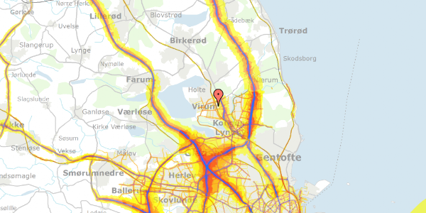 Trafikstøjkort på Virumbakken 11, 2830 Virum