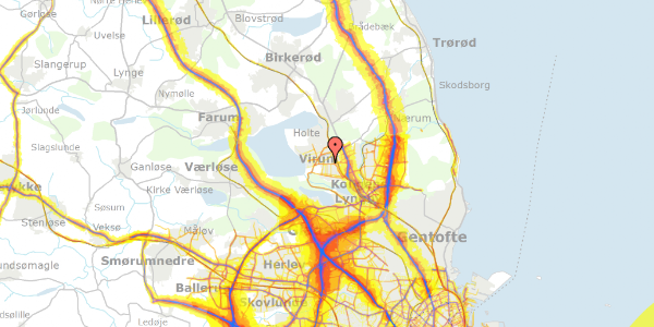 Trafikstøjkort på Virumgade 41B, 2830 Virum