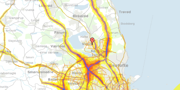 Trafikstøjkort på Virumgade 46C, 2830 Virum