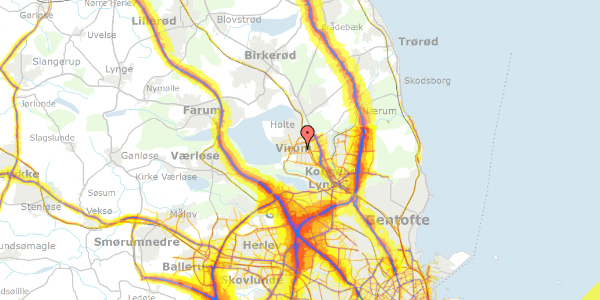 Trafikstøjkort på Virum Stationsvej 125, 1. th, 2830 Virum