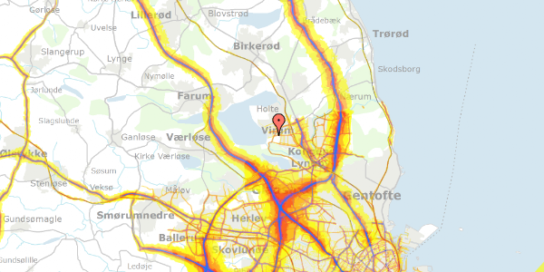 Trafikstøjkort på Virum Vandvej 18A, 2830 Virum