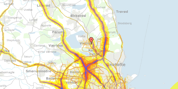 Trafikstøjkort på Virumvej 68B, 2830 Virum