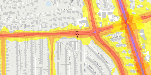 Trafikstøjkort på Virumvej 69B, 2830 Virum