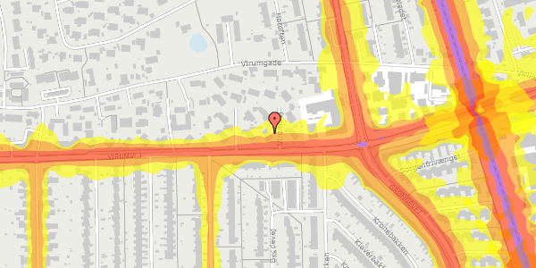 Trafikstøjkort på Virumvej 72, 2830 Virum