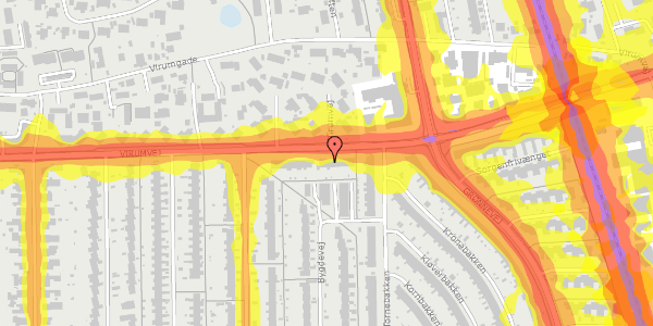 Trafikstøjkort på Virumvej 73A, 2830 Virum