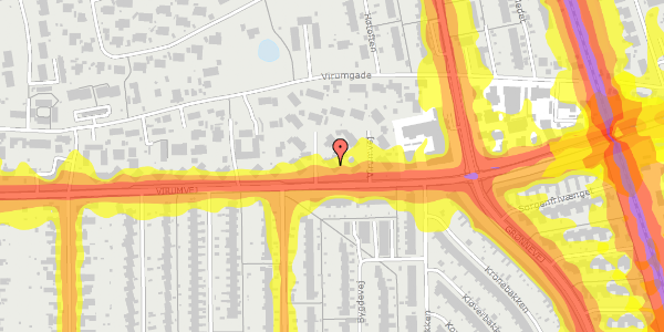 Trafikstøjkort på Virumvej 74, 2830 Virum