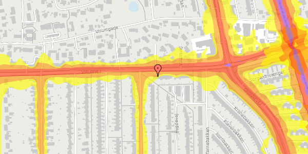 Trafikstøjkort på Virumvej 79B, 2830 Virum