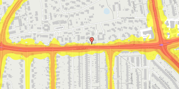 Trafikstøjkort på Virumvej 90A, st. th, 2830 Virum